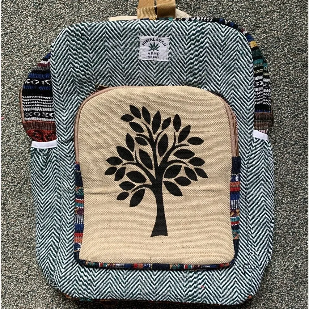 NEW! HOT ITEM!  Himalayan Hemp multi Fabric Back Pack Boho Hippie Trendy Hip